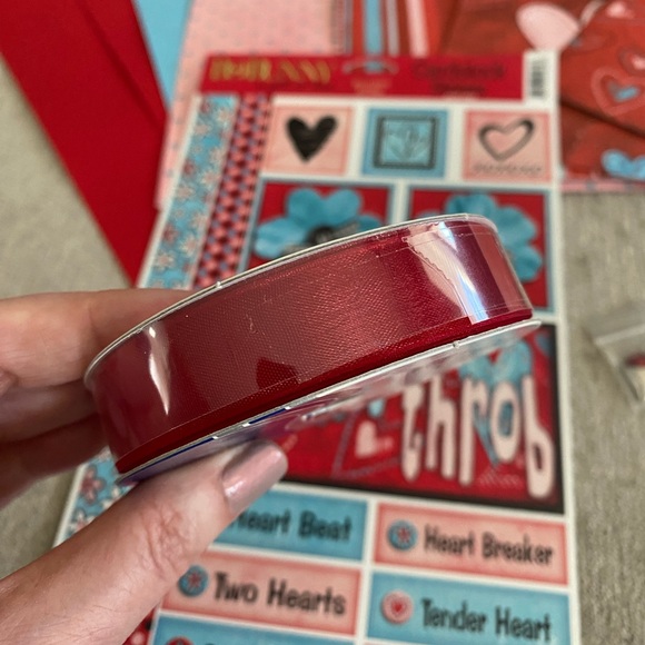 ♥️ BO BUNNY VALENTINE’S DAY & LOVE STICKERS &  SCRAPBOOK PAPER BUNDLE! RETIRED! - Picture 2 of 16